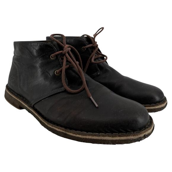 UGG Leighton Desert Boots Crinkled Leather Lace Up Ankle Almond Toe Brown 10 main image 6